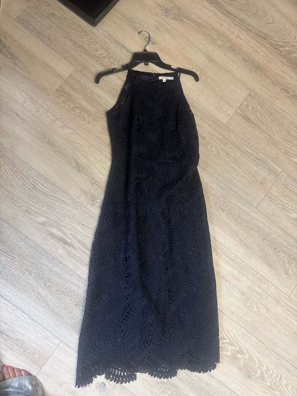 Chico's Lace Halter Midi Dress Navy Blue NWT Sz 0 (4)